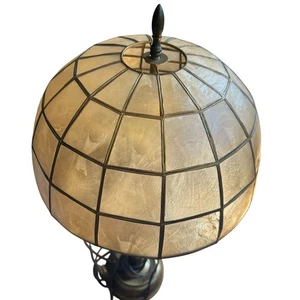 Vintage Large Round Vintage Capis Shell Lamp Shade 16” - Picture 1 of 9