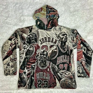 Michael Jordan Tapestry Hoodie Medium Basketball Chicago Bulls #23 - Picture 1 of 12