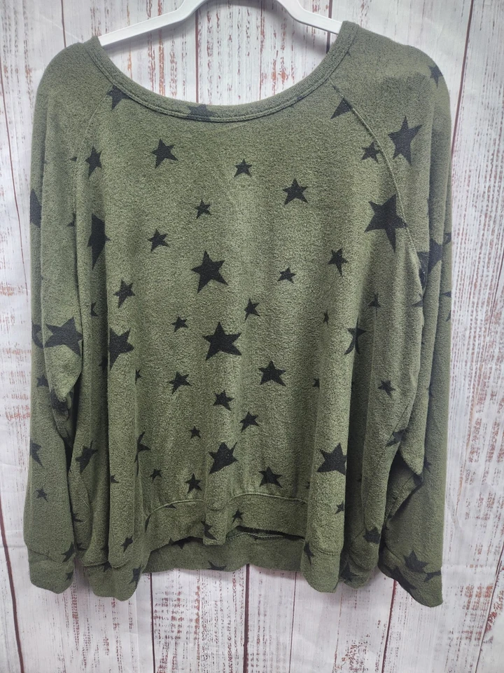 Suéter David Bitton Buffalo Mujer Manga Larga XXL Verde Pullover Top Estrellas Foto 1 de 4
