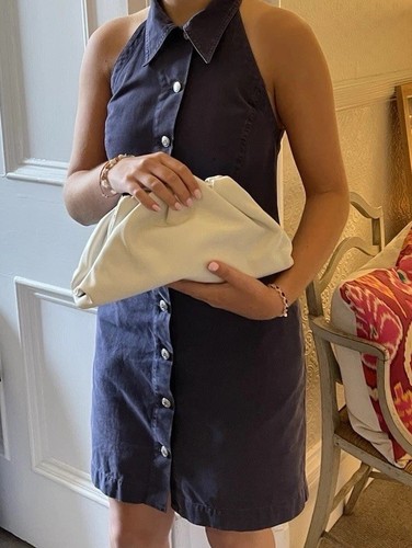 BOTTEGA VENETA Pochette pochette media in pelle bianca