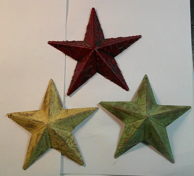 3 Vintage Rustic Metal Country Barn Star  Primitive Wall Décor 5.5" - Image 1 of 3