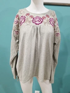 Maglione donna ricamato Savanna Jane M floreale boho western cottage - Foto 1 di 6