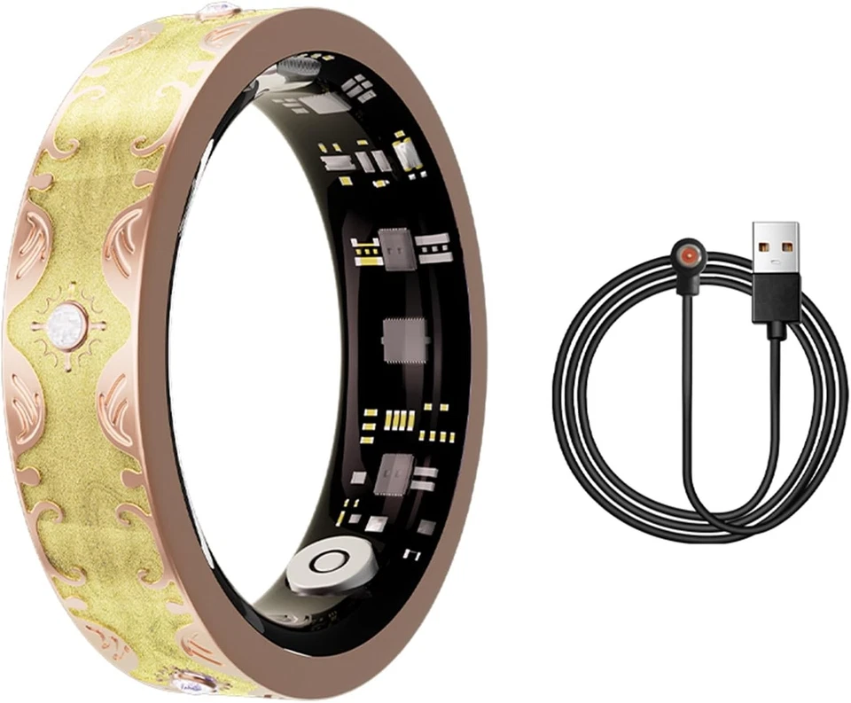 Anillo inteligente para mujer rastreador de actividad física monitor de ritmo cardíaco del sueño para Android iOS Foto 1 de 4