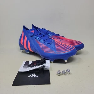 Adidas Men's Size 11.5 Predator Edge.1 SG H02965 Blue Red Soccer Cleats - Picture 1 of 11