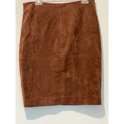 Ivanka Trump Brown Faux Suede Pencil Skirt Career Office Ladies Size 8 - Image 1 of 4