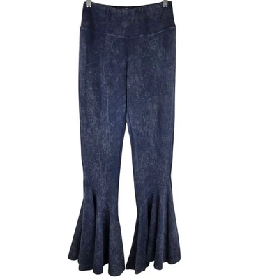 Earthbound Trading Co Mujer Flor Niño Acampanado Leggings Azul Mineral M Hippie  Foto 1 de 4