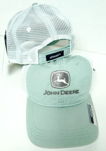 NEW John Deere Mint Green Gray Logo White Mesh Ahead Extreme Fit Cap LP84280 - Picture 1 of 1