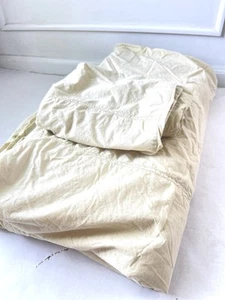 Pottery Barn Queen Duvet 2 Standard Shams Wheat Yellow 100% Cotton - Picture 1 of 4