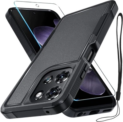 RMOCR for Moto G 5G 2025 Case, Full Body Heavy G 2025, Black Matte