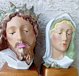 Jesus u. Maria Mutter Gottes Heiligenfigur Statue Büsten HANDBEMALT EINZELSSTÜCK - Bild 1 von 7