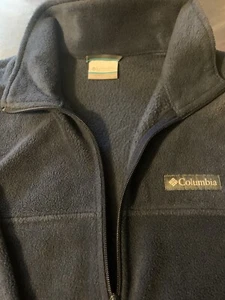 Columbia Navy Women’s/Mens Fleece Jacket Size Large Zip Up With Pockets Unisex - Picture 1 of 10