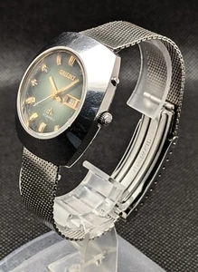 Orient Chrono Ace Vintage 70s 9-Facet Crystal Green Sunburst (No USA Shipping) - Picture 1 of 10