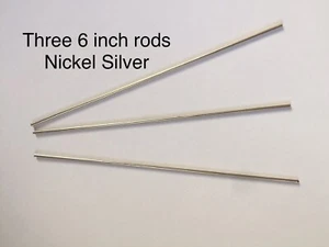 Tre rasoi riparazione asta/perni argento nichelato 6 pollici diam 1/16" - Foto 1 di 5