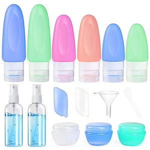17 Pcs Silicone Travel Bottles for Toiletries, TSA Approved Travel Size Containe - Picture 1 of 12