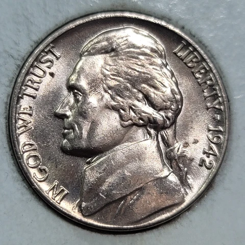 1942 Philadelphia Type 1 Mint Jefferson Nickel 7770 Cover