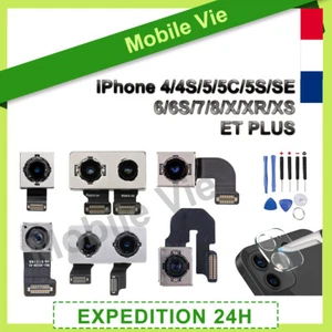 CAMERA ARRIÈRE POUR IPHONE 4/4S/5/5C/5S/SE/6/6S/7/8/X/XR/XS ET PLUS + LENTILLE - Zdjęcie 1 z 19