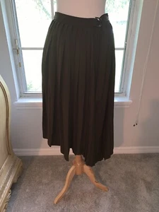 Lewit Pleated SKIRT Size 10 ASYMMETRICAL DESIGNER $385 Midi Pristine Brown - Bild 1 von 9