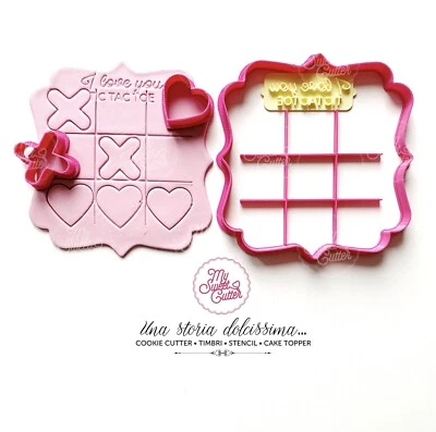 MY SWEET CUTTER San Valentino Love Tic Tac Toe Gioco XO Formine Per Biscotti Cookie Cutter