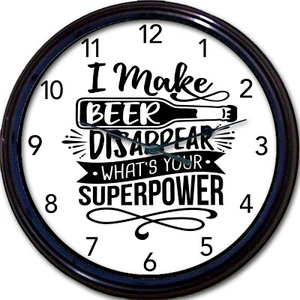 "Cerveza Reloj de Pared Decoración de Pared Hago Cerveza Desaparecer Super Poder Día del Padre Nuevo 10" - Imagen 1 de 1