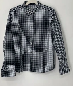Bonpoint boys blue brown checkered long sleeves button down shirt sz 10y - Picture 1 of 5