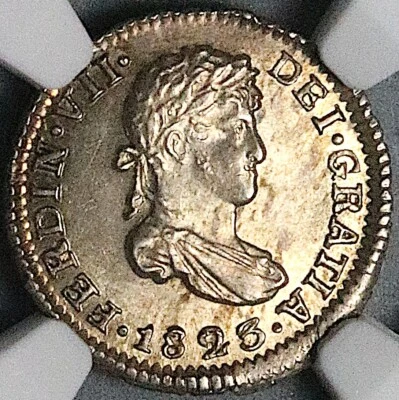 1823 NGC MS64+ Bolivia 1/2 Ferdinand VII Spain Colonial Coin POP 1/3 (24112404D) - Image 1 of 4