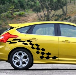 Car Stickers Checkered Flags 60'' for Focus Mondeo Vinyl Upper Wheel Decal ZC229 - Foto 1 di 5