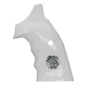 Grip For SW S&W K - L - X .38 .357 Frame Open Back SquareButt silver Logo - Picture 1 of 4