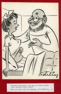 PRÁCTICA MÉDICA - Franz FALLING - La CICATRIZ - Dibujo original firmado a mano 1960 - Imagen 1 de 1