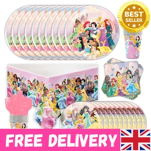 Disney Princess Party Disposable Themed Tableware Set - Princess Party Decor UK - Picture 1 of 19
