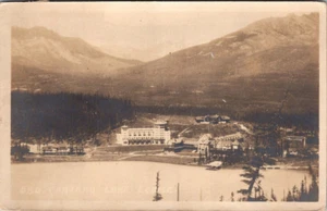 ALBERTA, CANADA - BIRDSEYE VIEW LAKE LOUISE - 1924 - OLD REAL PHOTO POSTCARD - Picture 1 of 2