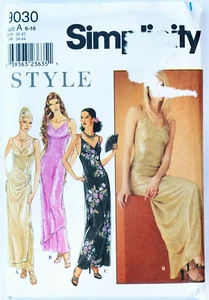 Vintage Simplicity 9030 Long Fitted Formal Dress Pattern Size 6 - 16 Uncut - Picture 1 of 1