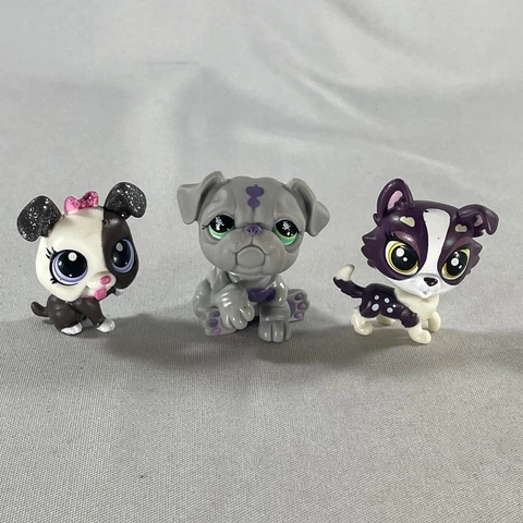 Lot of 3 Littlest Pet Shop Dogs: Bulldog #4080, #916, Dawna Robertson Collie lps Cover