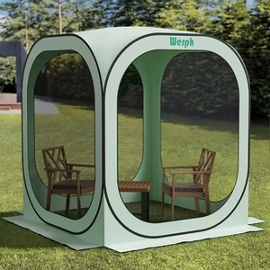 Werph Pop Up Sichtschutzzelt Camping Überdachung 6x6, Sichtschutzraum mit Moskitozelt - Bild 1 von 12