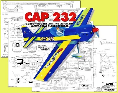 Great Planes Model Airplane Plans (RC): CAP 232 58" Wingspan for .40-.70 Engine - Image 1 of 4