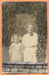 Mother & Daughter circa 1920s Real Photo Postcard - Picture 1 of 4