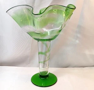 Schöne Vintage große klare grüne dekorative Taschentuch Vase 15" $55 OBO ch - Bild 1 von 6