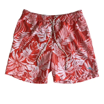 Tommy Bahama Relax Men's Size M Swim Trunks Orange Floral Drawstring Lined - Image 1 of 4