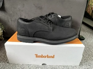 TIMBERLAND CRESTFIELD Waterproof Saddle Black Leather Mens Lace-up Shoes UK 10 - Picture 1 of 14