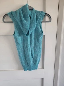 Shein Blue Sequin/ Cardigan Size S/ Sleeveless size 36 Oversized - Picture 1 of 3