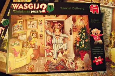COMPLETE Wasgij Christmas Jigsaw Puzzle Special Delivery 1000 Pc #81907 - Image 1 of 3