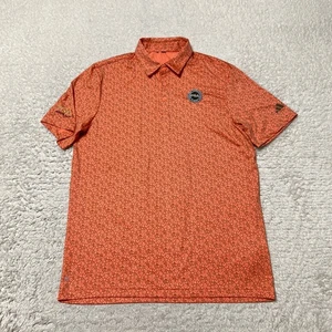Adidas Polo Hombre Mediano Naranja Floral Estampado Completo PGA Golf Performance - Imagen 1 de 14