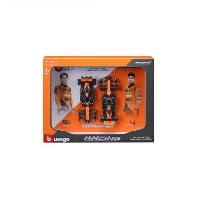 Burago 1:43 Scale McLaren MCL38 Miami Grand Prix 2024 Two Car Pack Set #18-38109