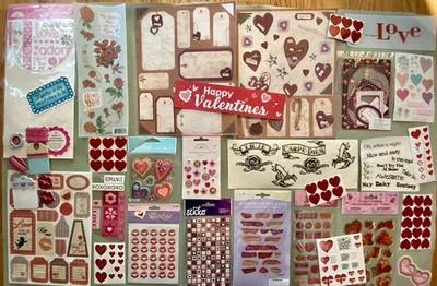 ¡Lote de varias pegatinas de amor de San Valentín! ! Jolee’s, Sticko, Doodlebug, etc. Foto 1 de 4