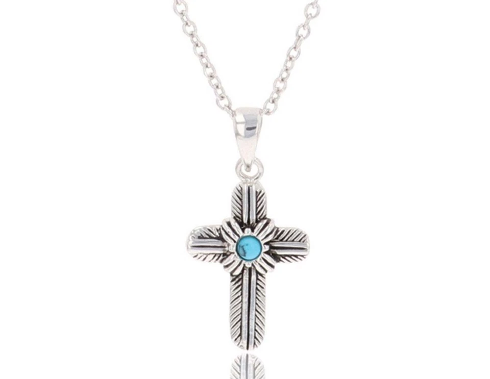 Montana Silversmiths Western Necklace Feathered Cross 19" NC4529 - Изображение 1 из 1