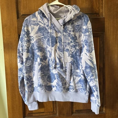 Columbia Mujer Floral Púrpura Azul Mediana Sudadera con Capucha Pullover Foto 1 de 4