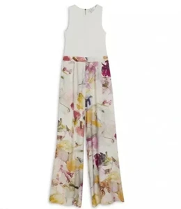 NEW, Ted Baker Tirsso Floral Rib Bodice Jumpsuit Size 5 #LD023 - Picture 1 of 12