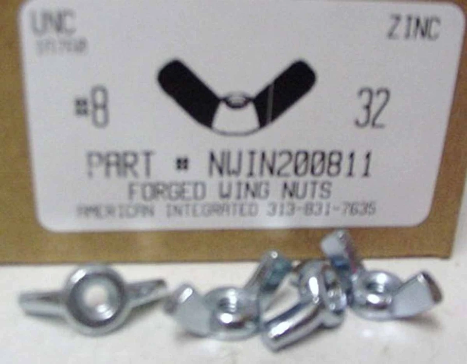 AMERICANINTEGRATEDSUPPLY.COM #8-32 Wing Nuts Cold Forged Steel Zinc Plated (25)