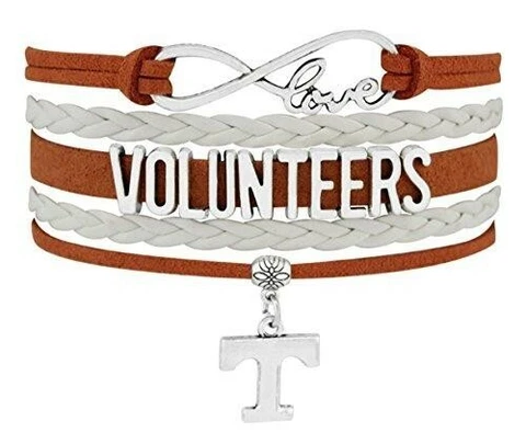 Tennessee Vols Lady Infinity Silver Toned Sport Bracelet with UT Charm Cover
