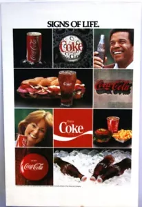Coca-Cola 1978 10"X7" anuncio laminado con anuncio Pontiac (en la parte posterior) - Imagen 1 de 2