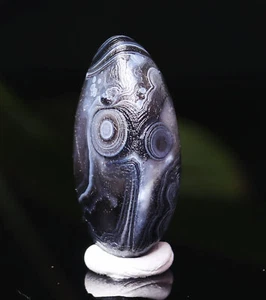 11g natürlicher schwarzer Gobi Achat Augen Achat/Stein Madagaskar (nicht poliert) D019 - Bild 1 von 7